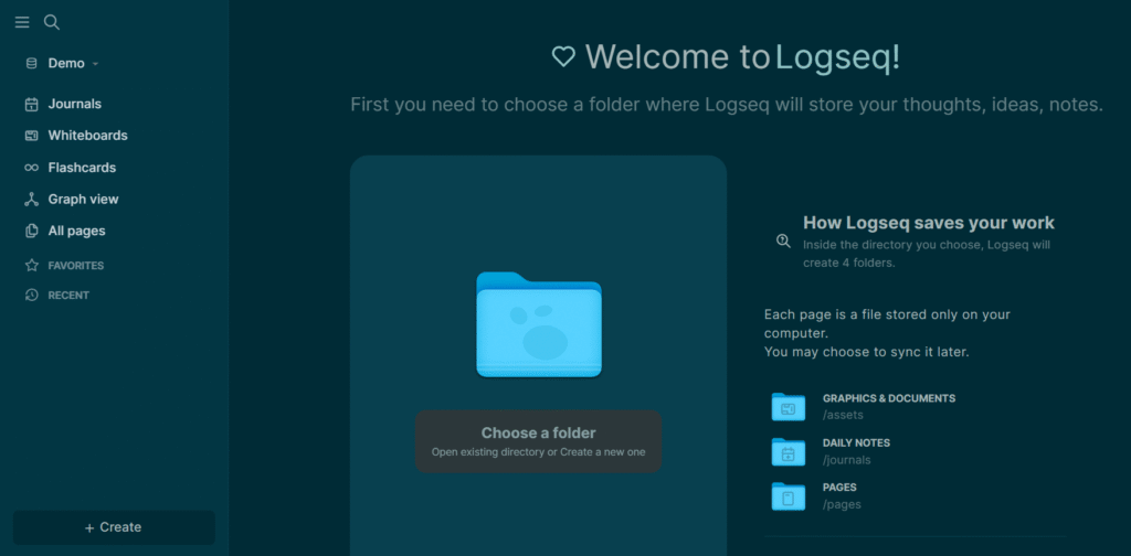 Logseq note-taking dashboard